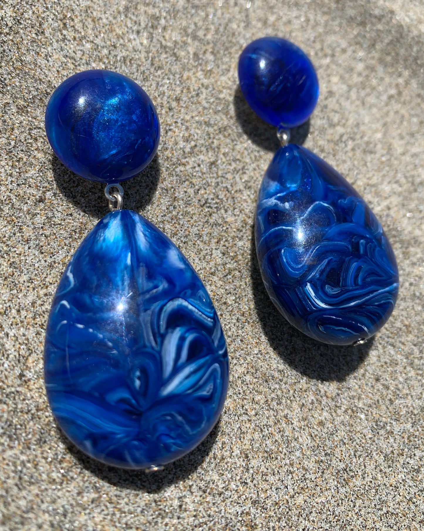 Cuba Earrings Marble Blue