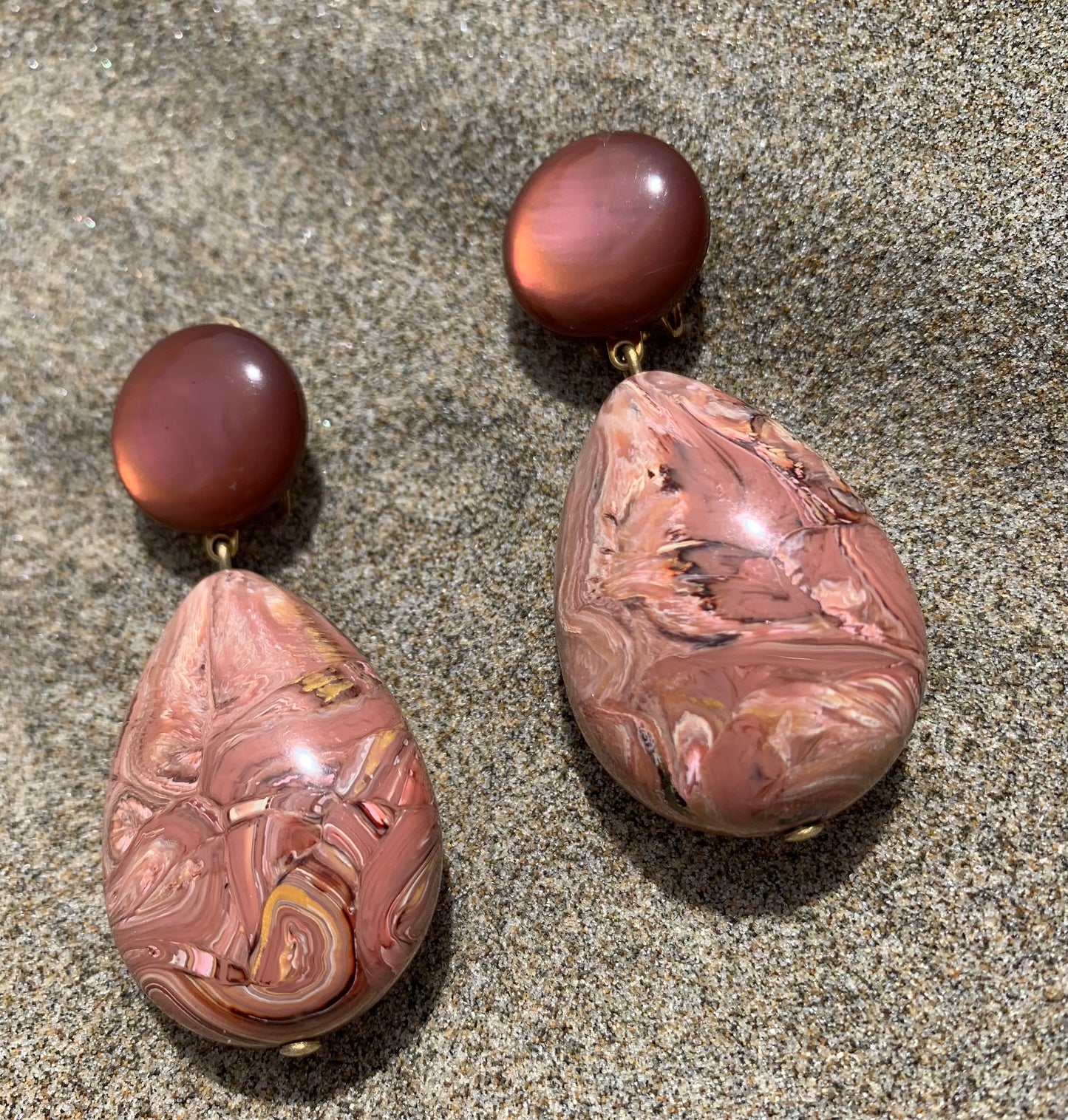 Cuba Earrings Marble Old Pink