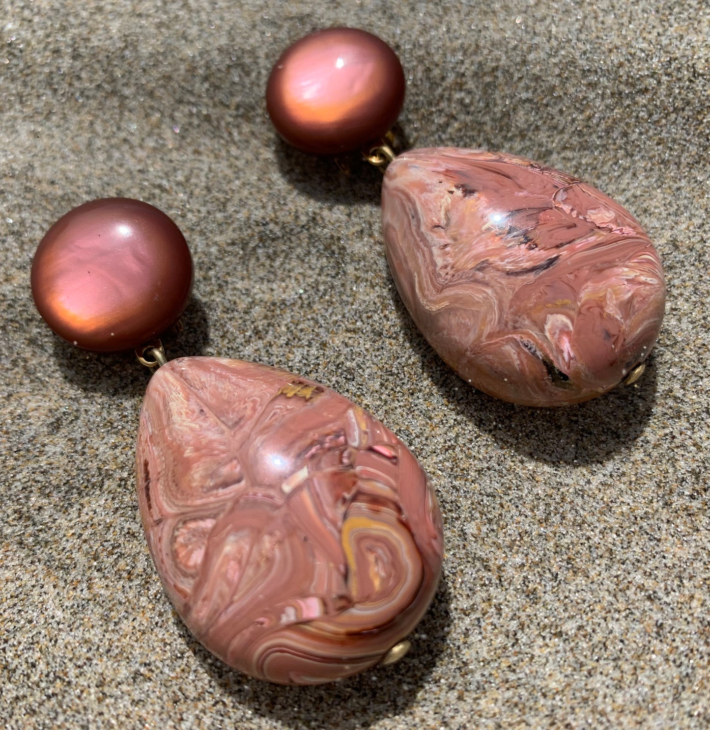 Cuba Earrings Marble Old Pink