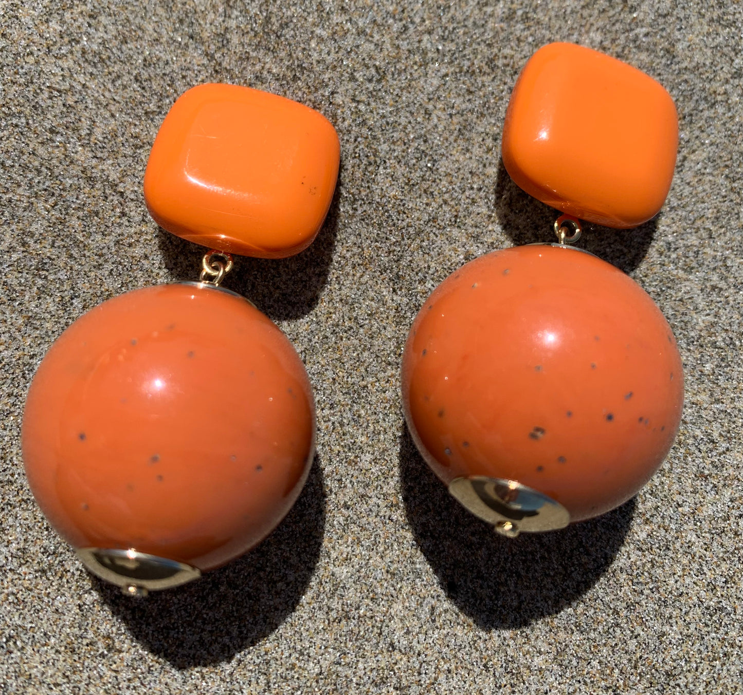 Ball Earrings Orange