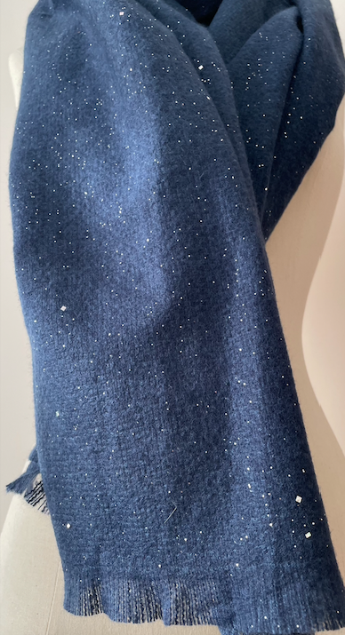 Scarf with Sparkles Marine/Blue