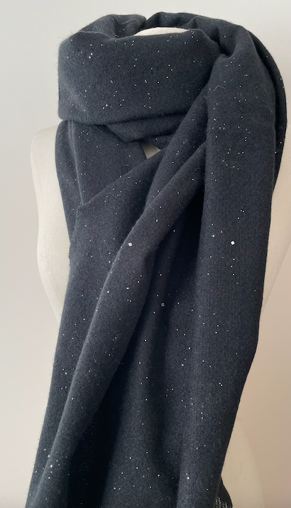 Scarf with Sparkles Black