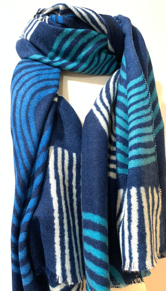 Scarf Abstract Pattern Blue