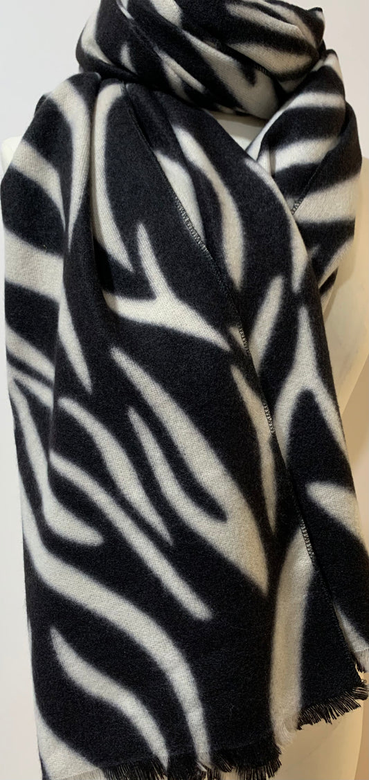 Scarf Zebra Animals Black/Beige