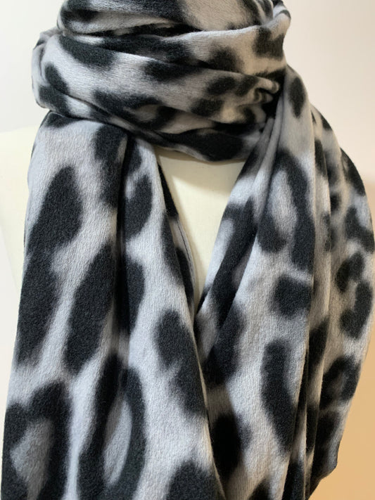 Scarf Leopard Animals Black/Grey