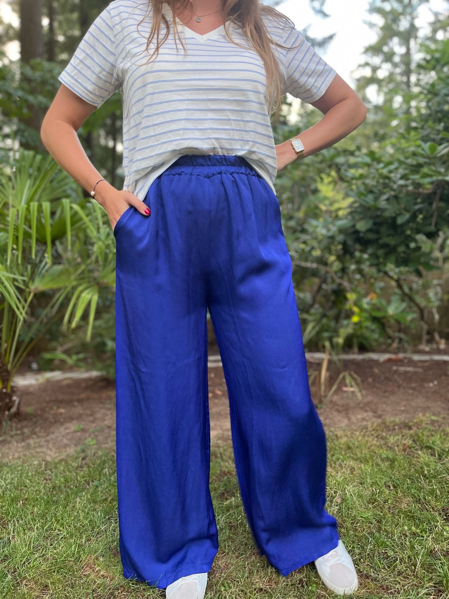 Julia Pants Royal Blue Fluid