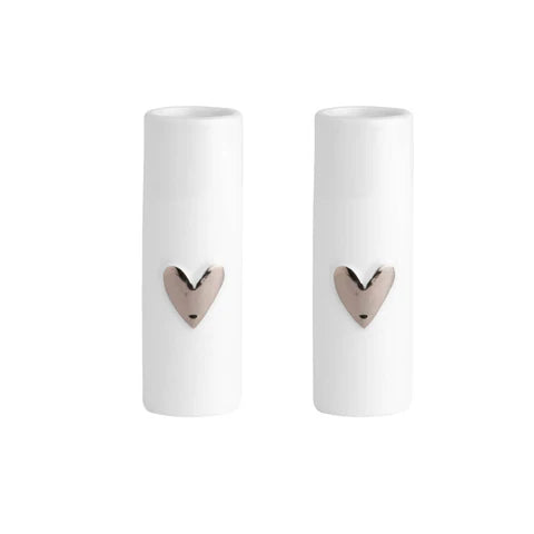 Love Heart Mini Vases silver - Set Of 2 R14277