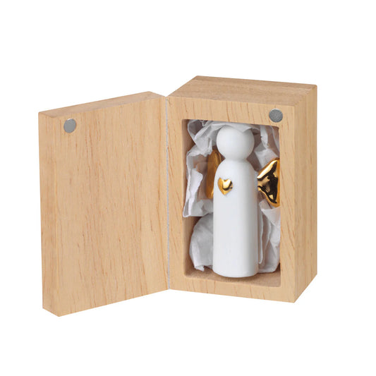 Porcelain Gift in Wood Box angels - R88627