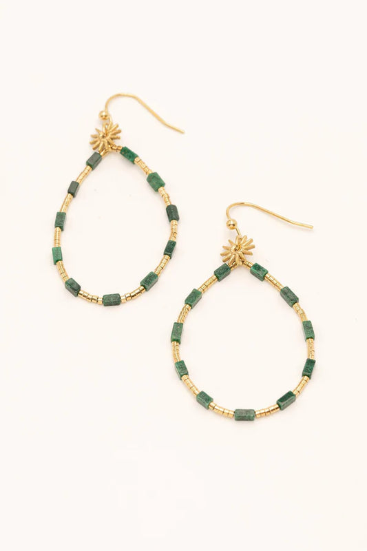 Elody Earring Green Jaspe Gold