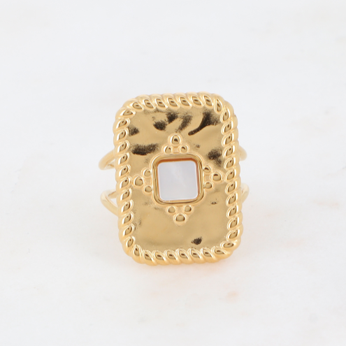 Lexane Ring White Mother-of-pearl Gold