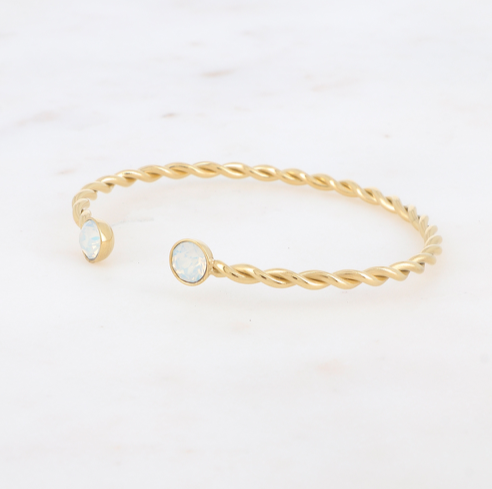 Livia Bracelet White Opal Gold