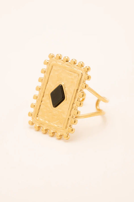 Cardi Ring Onyx Gold