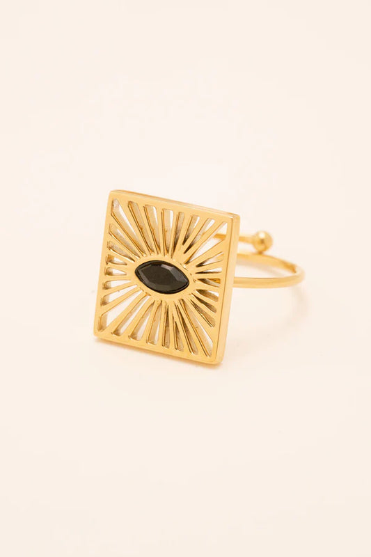 Isia Ring Black Gold