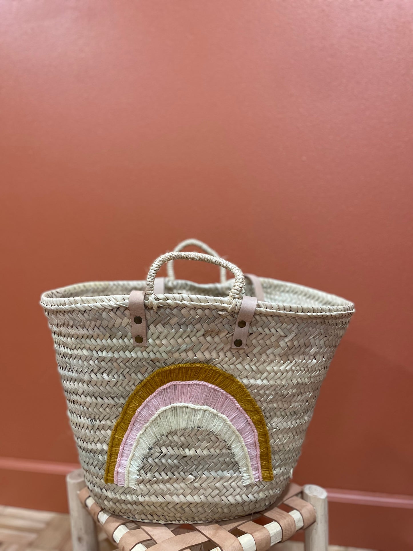 Moroccan Basket Bag Rainbow