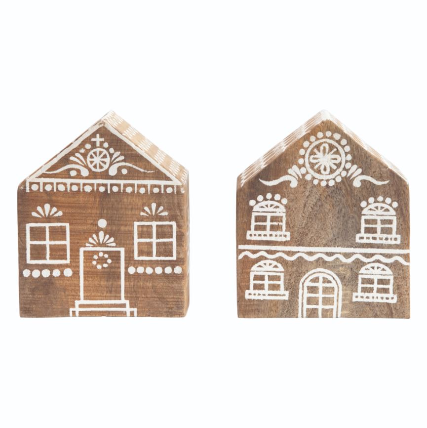 Hand-Painted Mango Wood House S